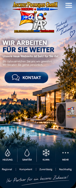 Aschot Pogosjan GmbH – mobile Übergangsseite