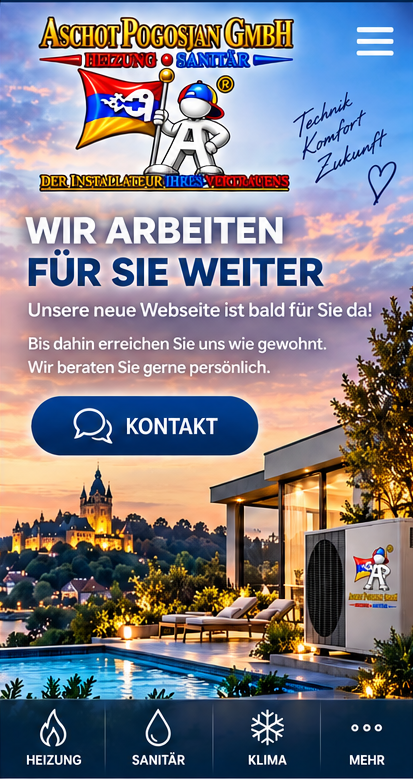 Aschot Pogosjan GmbH – mobile Übergangsseite